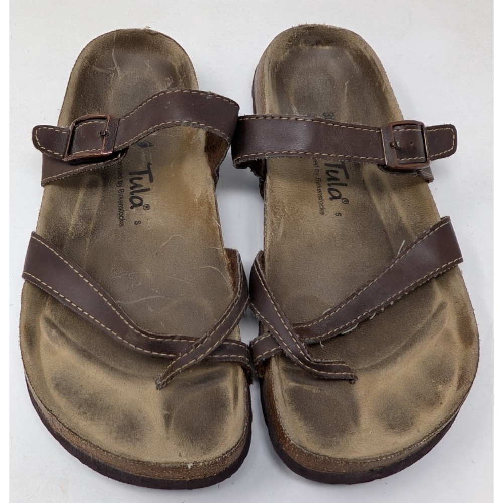 Tula Sandals‎ By Birkenstock Women's Size 35 / 4 Toe Loop Brown VTG
